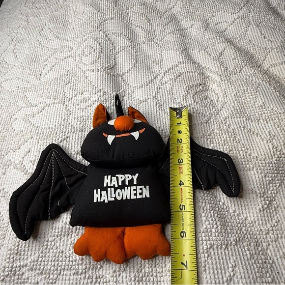 VINTAGE WALLACE BERRIE BLACK ORANGE HAPPY HALLOWEEN BORIS BAT PLUSH CIRCA 1982 - Picture 2 of 5